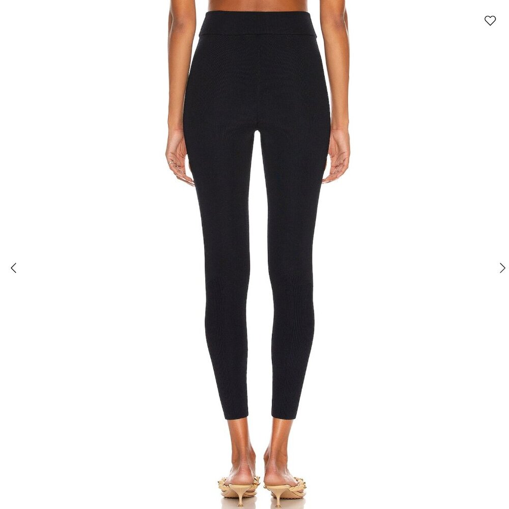 NEW size L Victoria Beckham Ribbed Leggings NAVY BLUE Color - Picture 3 of 16